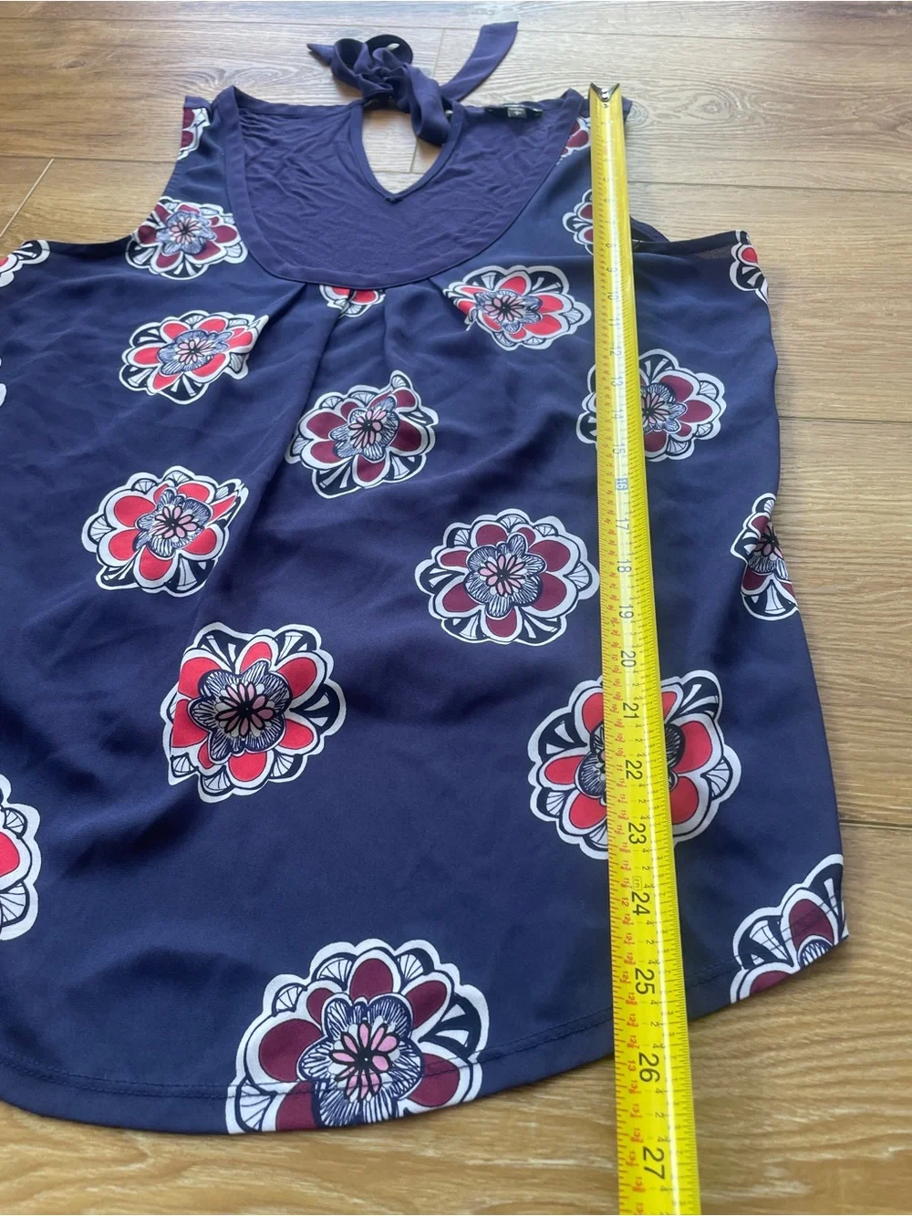 Express Navy Floral Scoop Neck‎ Sleeveless Top
